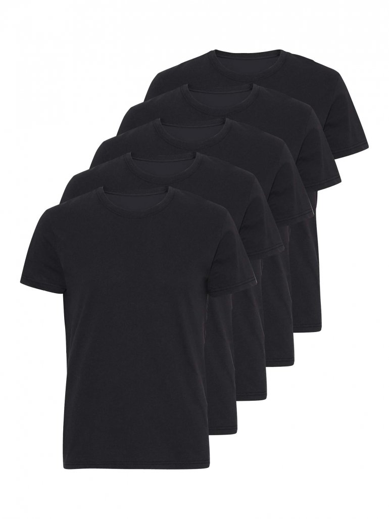 Marcus - Økologisk basic t-shirts 5-pak i sort - Herre - Medium