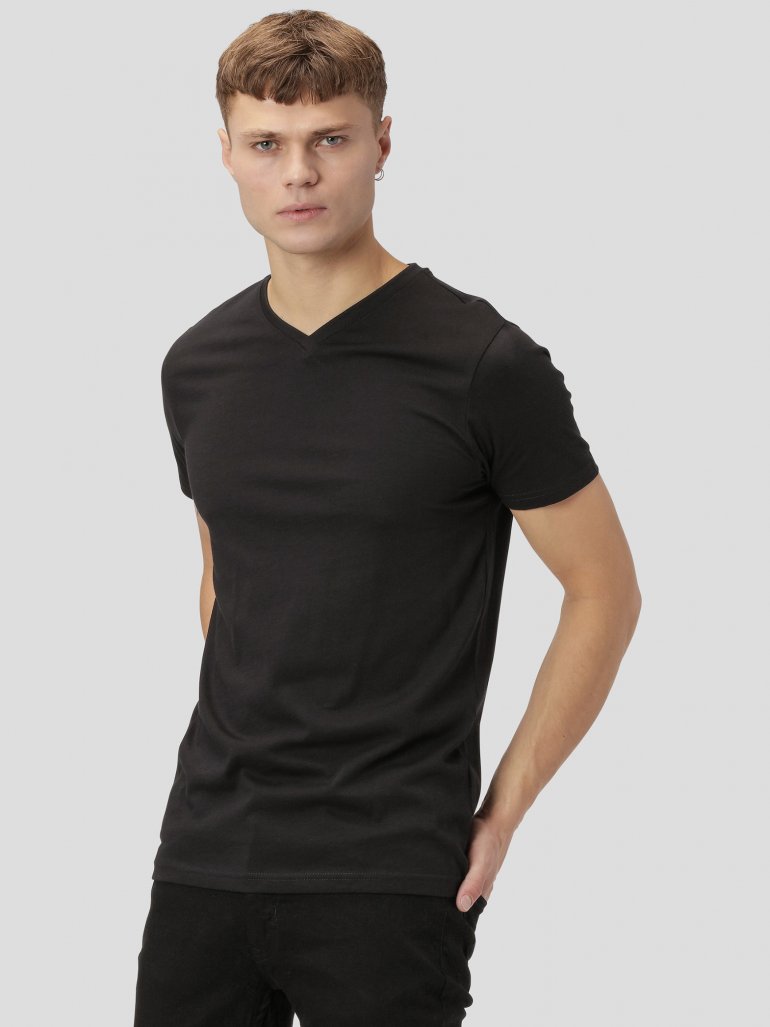 Gnious - Basic v-neck t-shirt i sort - Herre - Medium