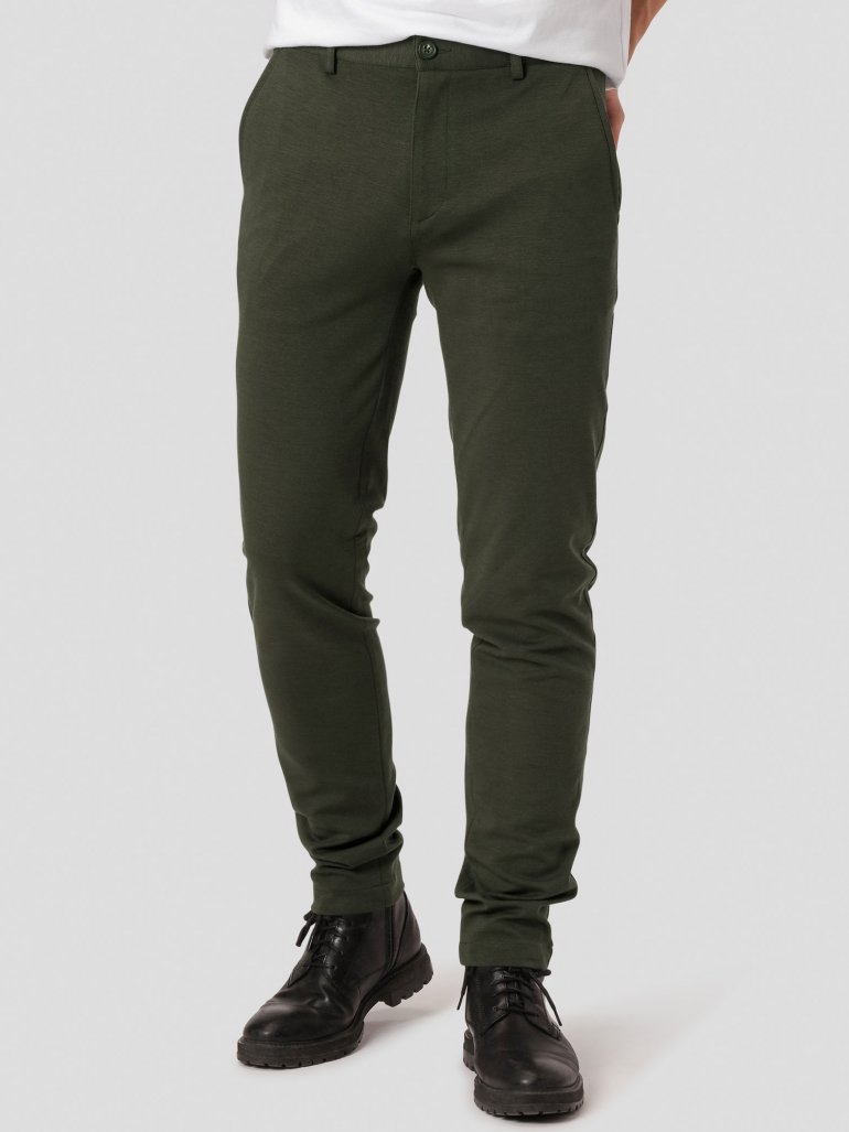 Amato premium performance pants regular fit i grøn - Herre - 28/30 - Stretch bukser