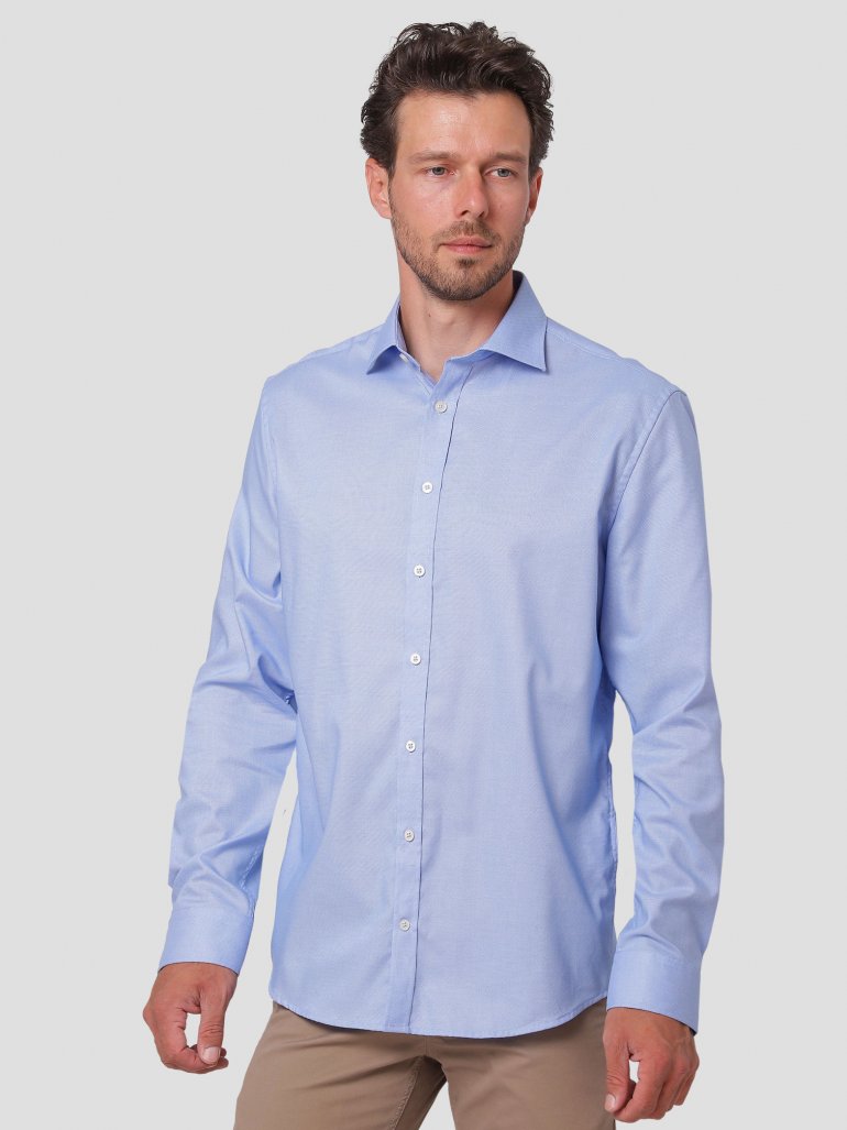 #3 - Marcus - Rice basic skjorte i blå - Herre - Medium