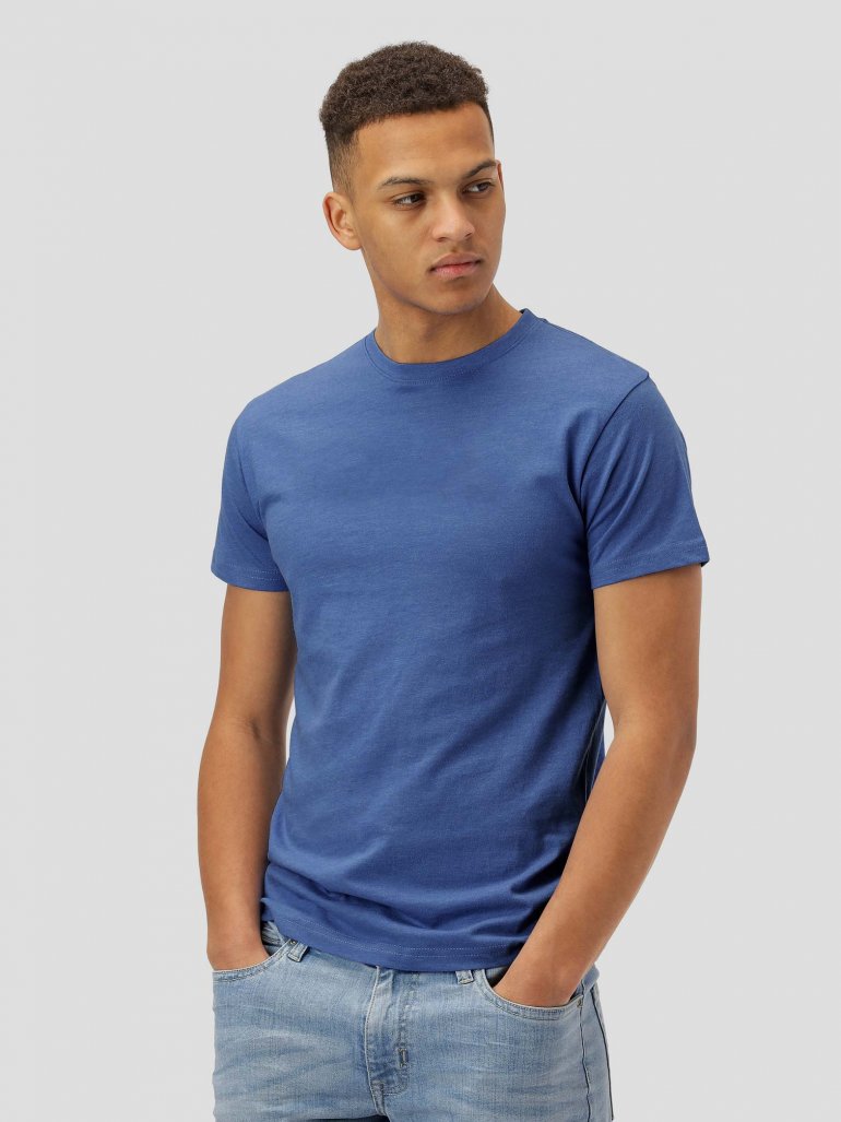 Marcus - Basic mix t-shirt i blå - Herre - Medium