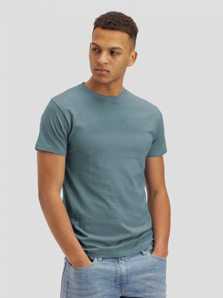 Marcus - Basic mix t-shirt i lyseblå - Herre - Small