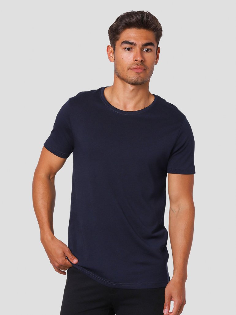 Gnious - Basic bambus t-shirt i navy - Herre - Large