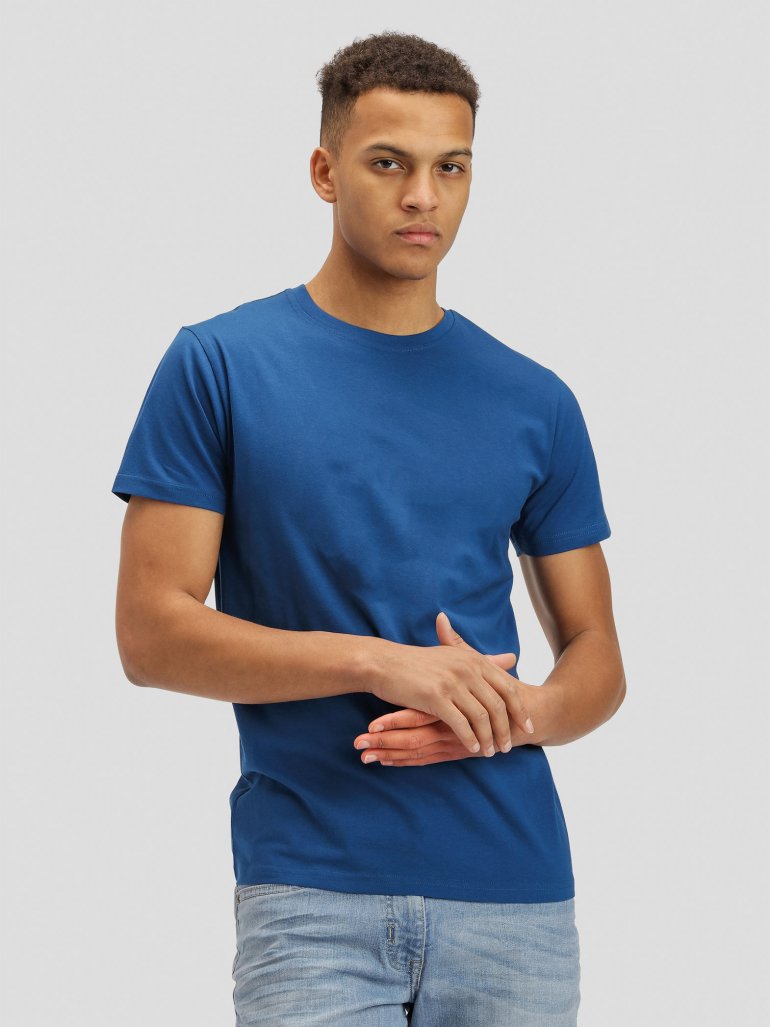Marcus - Økologisk basic t-shirt i blå - Herre - 2XL