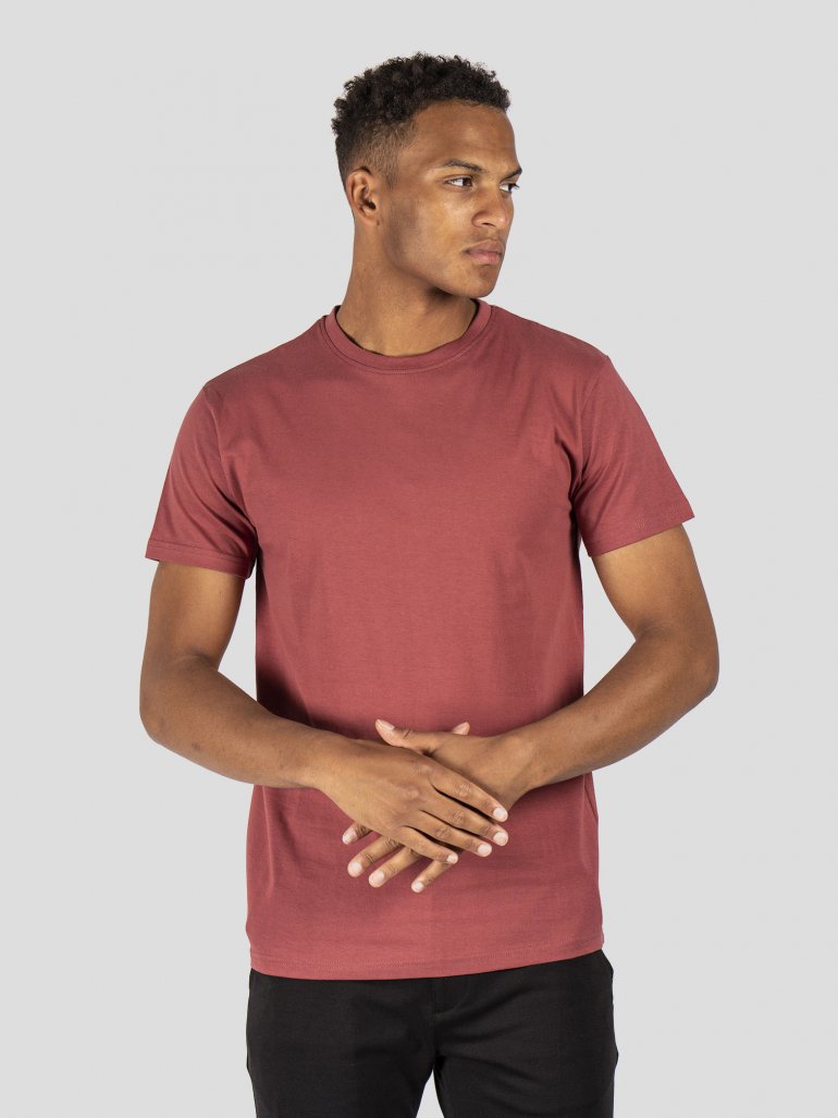 Marcus - Økologisk t-shirt i brun/rød - Herre - Small