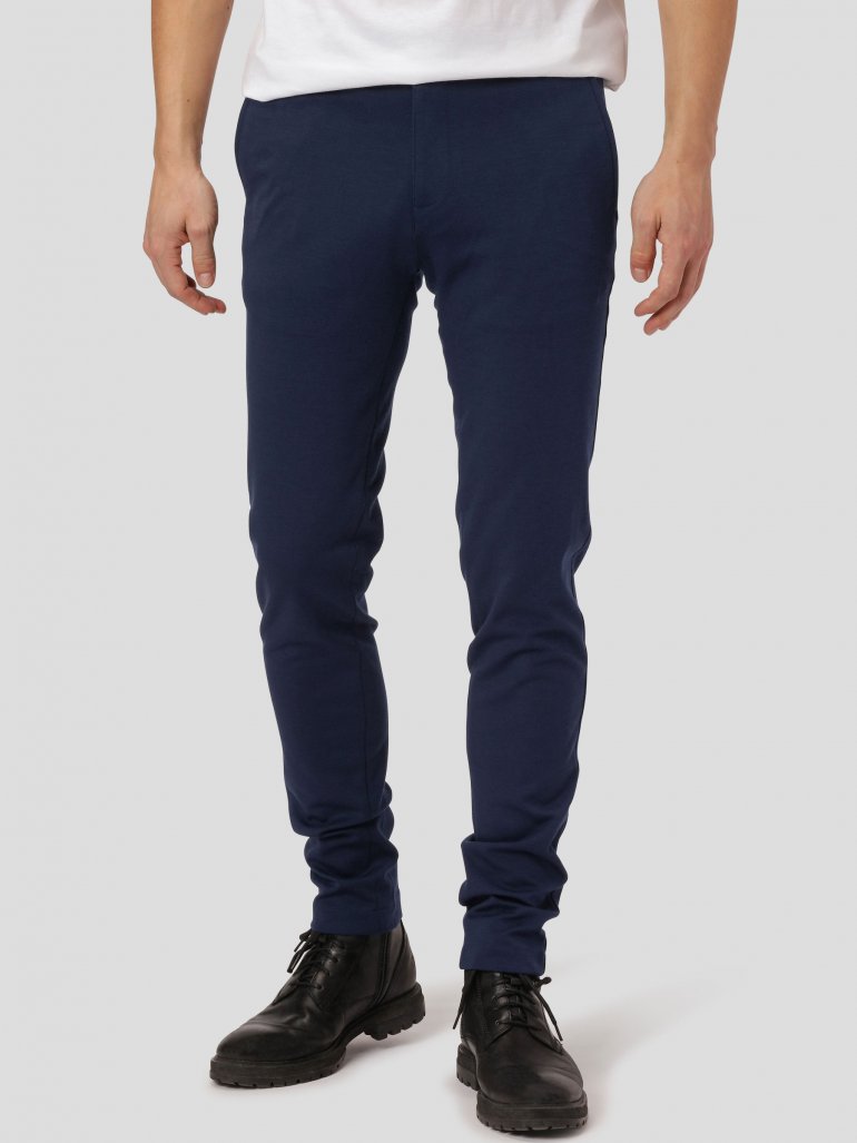 Amato premium performance pants slim fit i blå - Herre - 34/32 - Stretch bukser