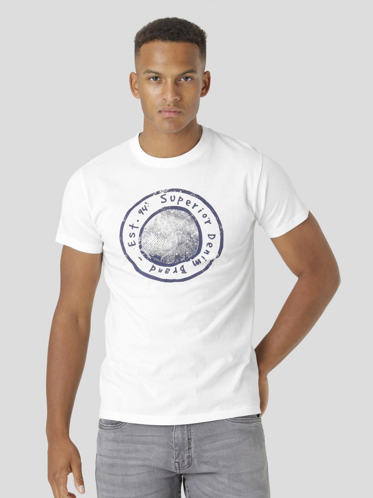 Marcus - Print t-shirt i hvid - Herre - 2XL