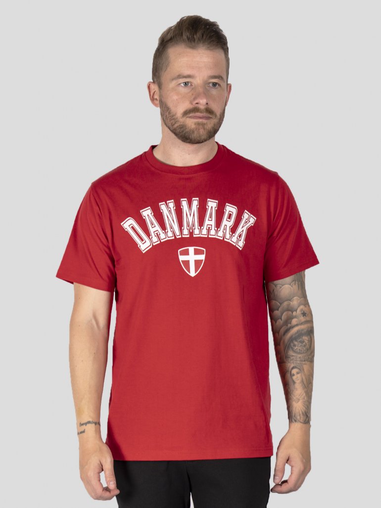 Danmarks t-shirt i rød - Herre - XL