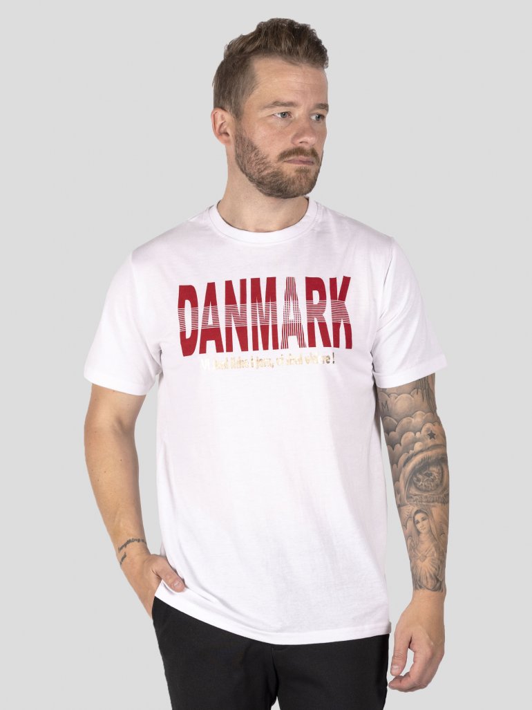 Danmarks t-shirt i hvid - Herre - Large