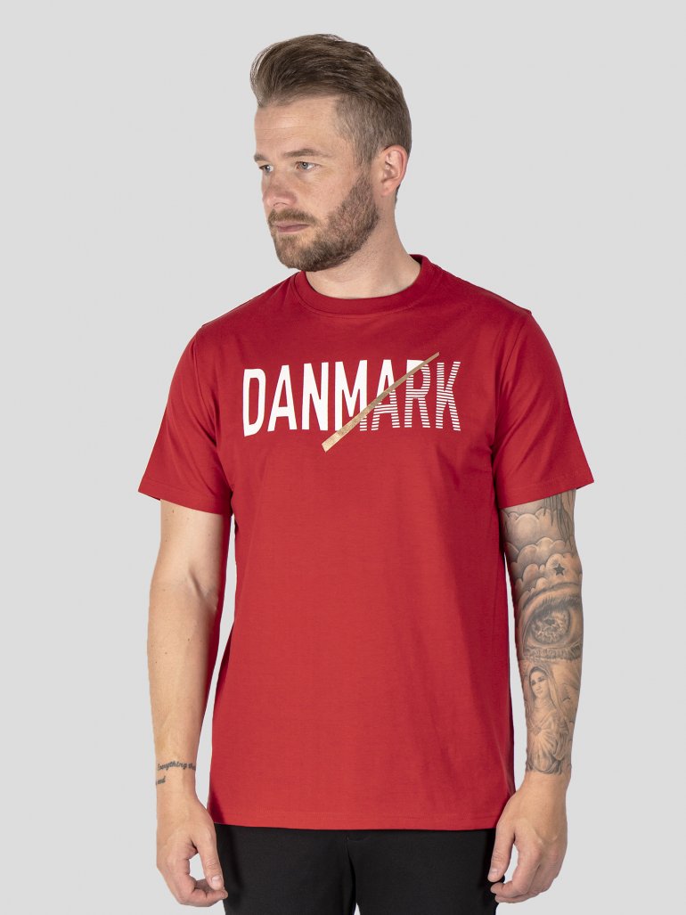 Danmarks t-shirt i rød - Herre - Small