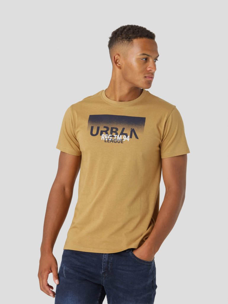 Marcus - Print t-shirt i gul - Herre - 3XL